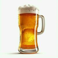 A glass of cold fresh beer with cap of foam. Splash of foam with tasty american beer. Beer day concept by AI Generated photo