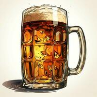 A glass of cold fresh beer with cap of foam. Splash of foam with tasty american beer. Beer day concept by AI Generated photo