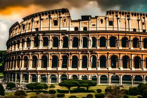 el coliseo en Roma, Italia. generado por ai foto