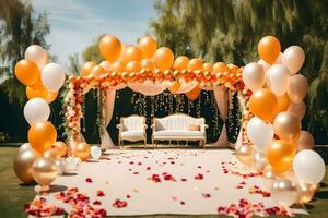 wedding decoration ideas for a wedding in india. AI-Generated photo