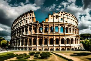 el coliseo en Roma, Italia. generado por ai foto