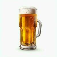 A glass of cold fresh beer with cap of foam. Splash of foam with tasty american beer. Beer day concept by AI Generated photo