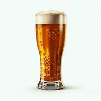 A glass of cold fresh beer with cap of foam. Splash of foam with tasty american beer. Beer day concept by AI Generated photo