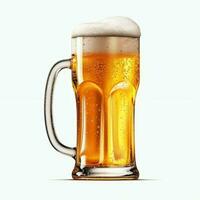 A glass of cold fresh beer with cap of foam. Splash of foam with tasty american beer. Beer day concept by AI Generated photo