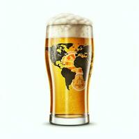 A glass of cold fresh beer with cap of foam. Splash of foam with tasty american beer. Beer day concept by AI Generated photo