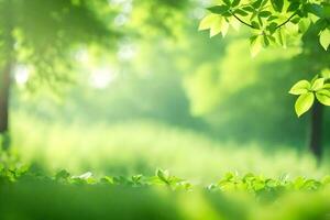 verde hojas en un soleado día. generado por ai foto