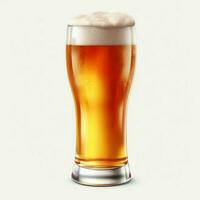 A glass of cold fresh beer with cap of foam. Splash of foam with tasty american beer. Beer day concept by AI Generated photo