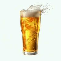 A glass of cold fresh beer with cap of foam. Splash of foam with tasty american beer. Beer day concept by AI Generated photo