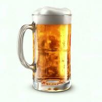 A glass of cold fresh beer with cap of foam. Splash of foam with tasty american beer. Beer day concept by AI Generated photo