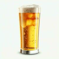 A glass of cold fresh beer with cap of foam. Splash of foam with tasty american beer. Beer day concept by AI Generated photo