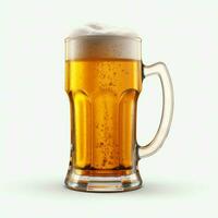 A glass of cold fresh beer with cap of foam. Splash of foam with tasty american beer. Beer day concept by AI Generated photo