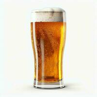 A glass of cold fresh beer with cap of foam. Splash of foam with tasty american beer. Beer day concept by AI Generated photo