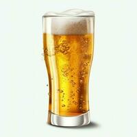 A glass of cold fresh beer with cap of foam. Splash of foam with tasty american beer. Beer day concept by AI Generated photo