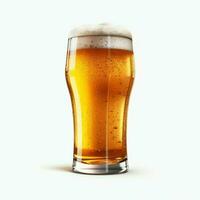 A glass of cold fresh beer with cap of foam. Splash of foam with tasty american beer. Beer day concept by AI Generated photo