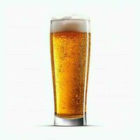 A glass of cold fresh beer with cap of foam. Splash of foam with tasty american beer. Beer day concept by AI Generated photo