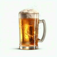 A glass of cold fresh beer with cap of foam. Splash of foam with tasty american beer. Beer day concept by AI Generated photo