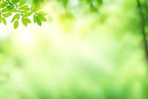 green leaves on a sunny day. AI-Generated photo