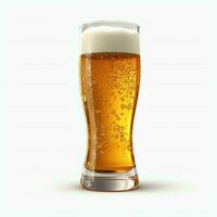 A glass of cold fresh beer with cap of foam. Splash of foam with tasty american beer. Beer day concept by AI Generated photo