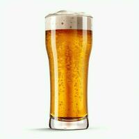 A glass of cold fresh beer with cap of foam. Splash of foam with tasty american beer. Beer day concept by AI Generated photo