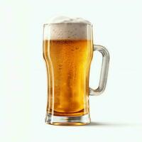 A glass of cold fresh beer with cap of foam. Splash of foam with tasty american beer. Beer day concept by AI Generated photo