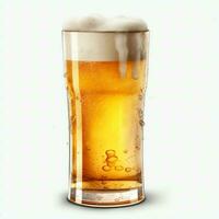 A glass of cold fresh beer with cap of foam. Splash of foam with tasty american beer. Beer day concept by AI Generated photo