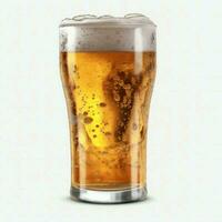 A glass of cold fresh beer with cap of foam. Splash of foam with tasty american beer. Beer day concept by AI Generated photo