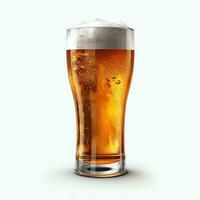 A glass of cold fresh beer with cap of foam. Splash of foam with tasty american beer. Beer day concept by AI Generated photo