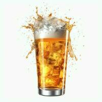 A glass of cold fresh beer with cap of foam. Splash of foam with tasty american beer. Beer day concept by AI Generated photo