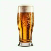 A glass of cold fresh beer with cap of foam. Splash of foam with tasty american beer. Beer day concept by AI Generated photo