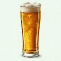 A glass of cold fresh beer with cap of foam. Splash of foam with tasty american beer. Beer day concept by AI Generated photo