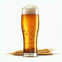 A glass of cold fresh beer with cap of foam. Splash of foam with tasty american beer. Beer day concept by AI Generated photo