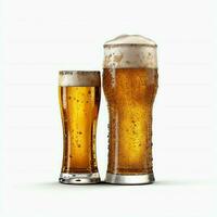 A glass of cold fresh beer with cap of foam. Splash of foam with tasty american beer. Beer day concept by AI Generated photo