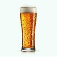 A glass of cold fresh beer with cap of foam. Splash of foam with tasty american beer. Beer day concept by AI Generated photo