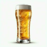 A glass of cold fresh beer with cap of foam. Splash of foam with tasty american beer. Beer day concept by AI Generated photo