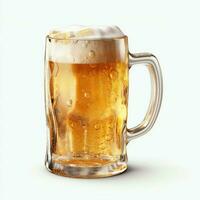 A glass of cold fresh beer with cap of foam. Splash of foam with tasty american beer. Beer day concept by AI Generated photo