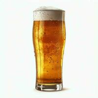 A glass of cold fresh beer with cap of foam. Splash of foam with tasty american beer. Beer day concept by AI Generated photo