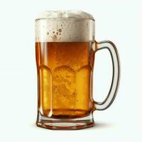 A glass of cold fresh beer with cap of foam. Splash of foam with tasty american beer. Beer day concept by AI Generated photo