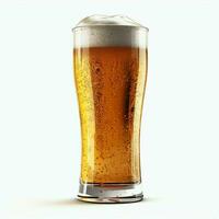 A glass of cold fresh beer with cap of foam. Splash of foam with tasty american beer. Beer day concept by AI Generated photo