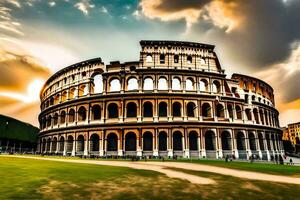 el coliseo en Roma, Italia. generado por ai foto