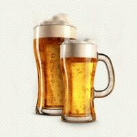 A glass of cold fresh beer with cap of foam. Splash of foam with tasty american beer. Beer day concept by AI Generated photo