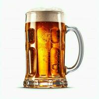 A glass of cold fresh beer with cap of foam. Splash of foam with tasty american beer. Beer day concept by AI Generated photo