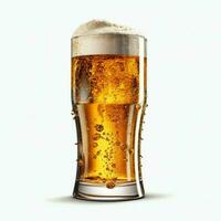 A glass of cold fresh beer with cap of foam. Splash of foam with tasty american beer. Beer day concept by AI Generated photo