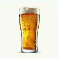 A glass of cold fresh beer with cap of foam. Splash of foam with tasty american beer. Beer day concept by AI Generated photo