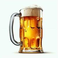 A glass of cold fresh beer with cap of foam. Splash of foam with tasty american beer. Beer day concept by AI Generated photo