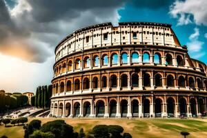 el coliseo en Roma, Italia. generado por ai foto