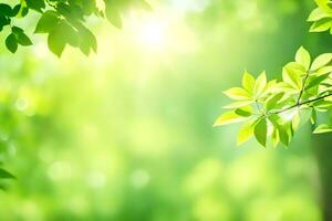 green leaves in the sun. AI-Generated photo