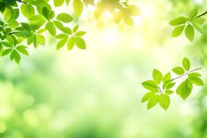 green leaves on a sunny day. AI-Generated photo