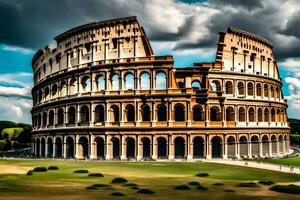 el coliseo en Roma, Italia. generado por ai foto