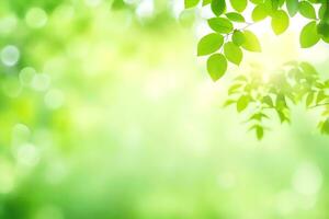 green leaves on a sunny day. AI-Generated photo