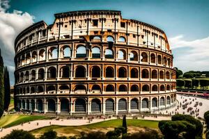 el coliseo en Roma, Italia. generado por ai foto